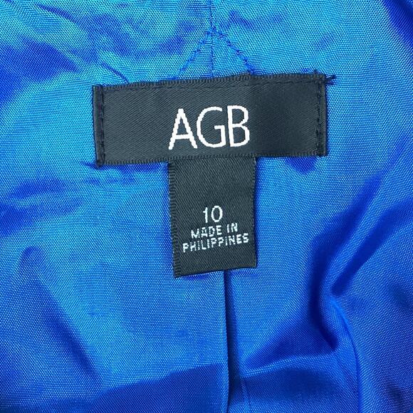 Vintage ABG Royal Blue Belted Trench Coat Rain Jacket Women's Size 10 - Picture 3 of 9